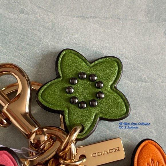 Coach Wildflower Cluster Bag Charm In Colorblock Signature Canvas - Picture 7 of 8
